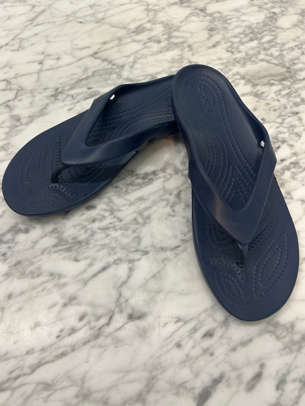 CROCS Women’s Navy Blue Classic Flip Flops